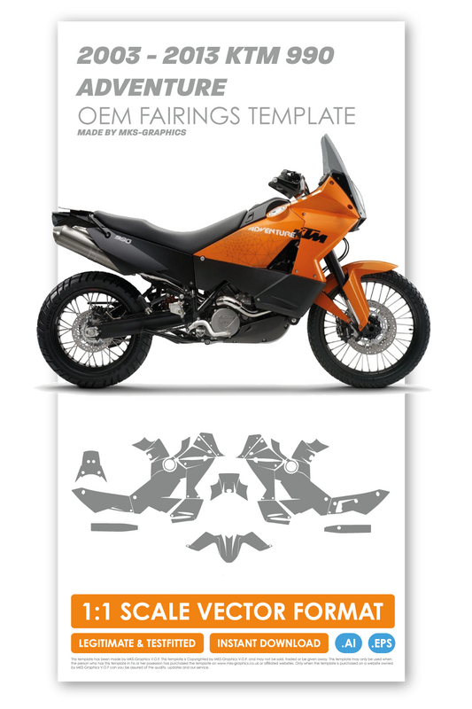 KTM 990 ADVENTURE 2003 - 2004 - 2005 - 2006 - 2007 - 2008 - 2009 - 2010 - 2011 - 2012 - 2013 TEMPLATE