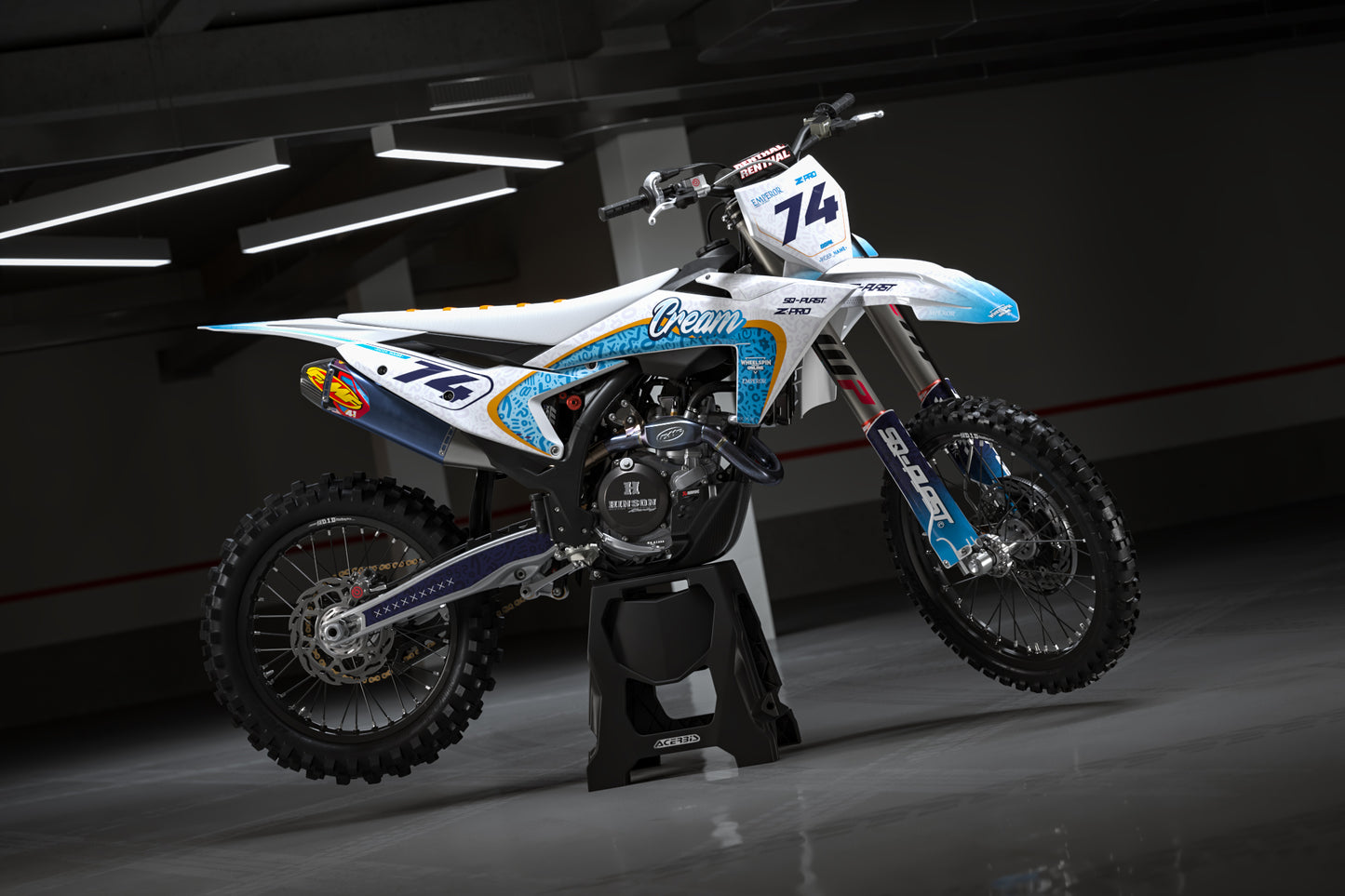 KTM - CREAM LIGHT BLUE - PRE-MADE DESIGN (KTM - SX - SXF 2023)