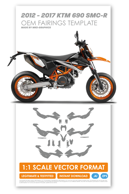 KTM 690 SMC-R 2012 - 2013 - 2014 - 2015 - 2016 - 2017  TEMPLATE