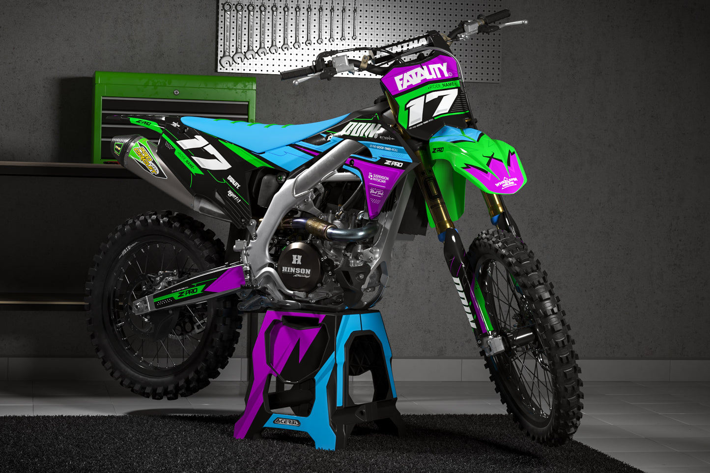 KAWASAKI - SYNTH - PRE-MADE DESIGN (KAWASAKI KX250F KX450F 2019 - 2020 - 2021 - 2022 - 2023 - 2024)