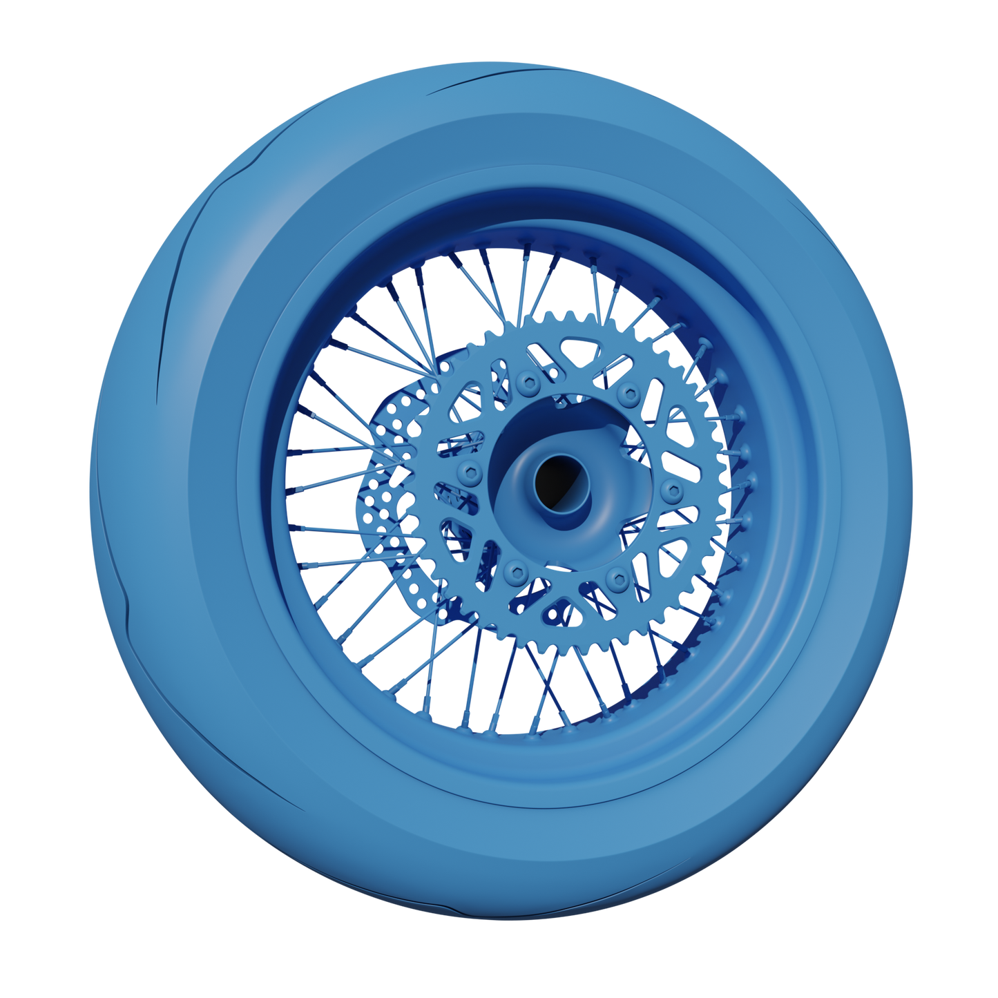 SUPERMOTO REAR WHEEL ASSEMBLY 3D MODEL (.OBJ AND .BLEND)