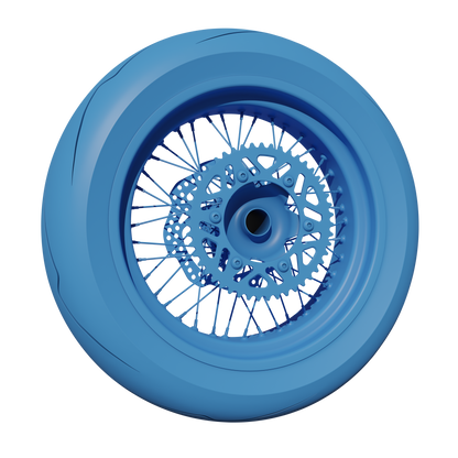 SUPERMOTO REAR WHEEL ASSEMBLY 3D MODEL (.OBJ AND .BLEND)