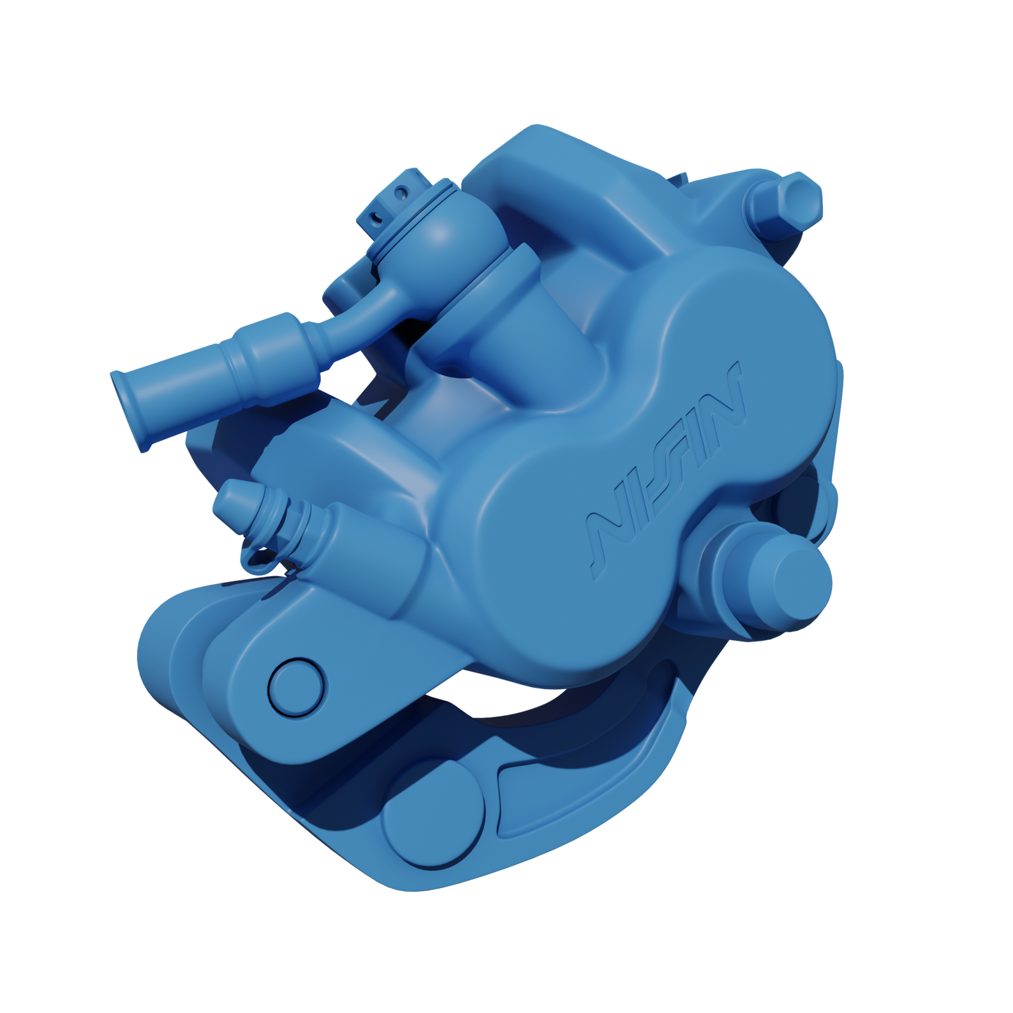 NISSIN FRONT BRAKE CALIPER ASSEMBLY 3D MODEL (.OBJ AND .BLEND)