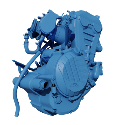 KTM SX250F 2017 ENGINE ASSEMBLY 3D MODEL (.OBJ AND .BLEND)