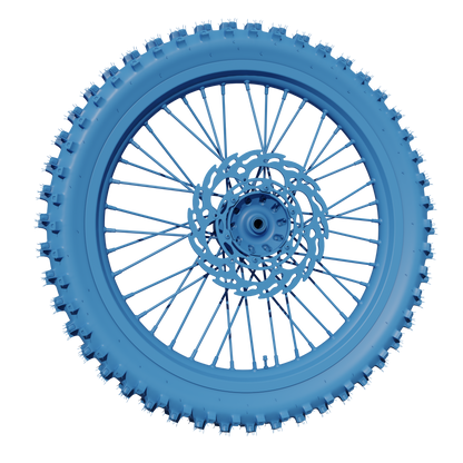 125CC + FRONT WHEEL ASSEMBLY FOR DIRTBIKES 3D MODEL (.OBJ AND .BLEND)