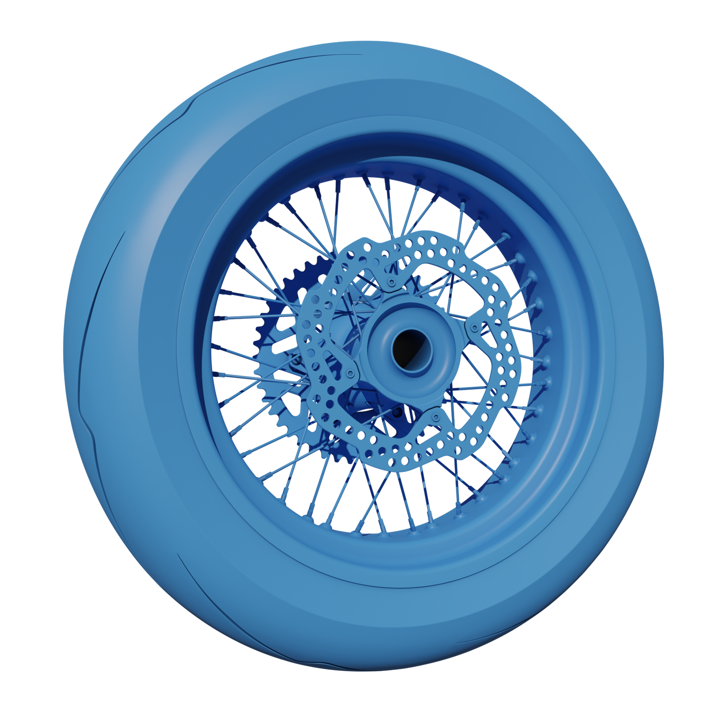 SUPERMOTO REAR WHEEL ASSEMBLY 3D MODEL (.OBJ AND .BLEND)