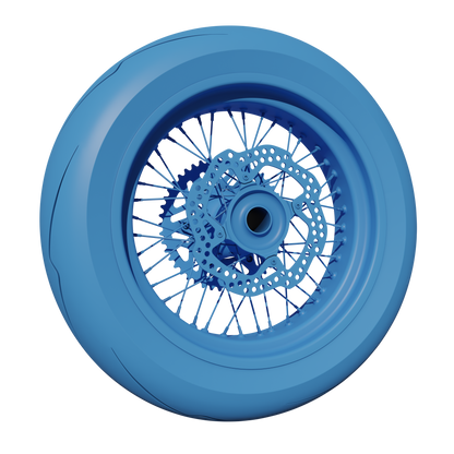 SUPERMOTO REAR WHEEL ASSEMBLY 3D MODEL (.OBJ AND .BLEND)