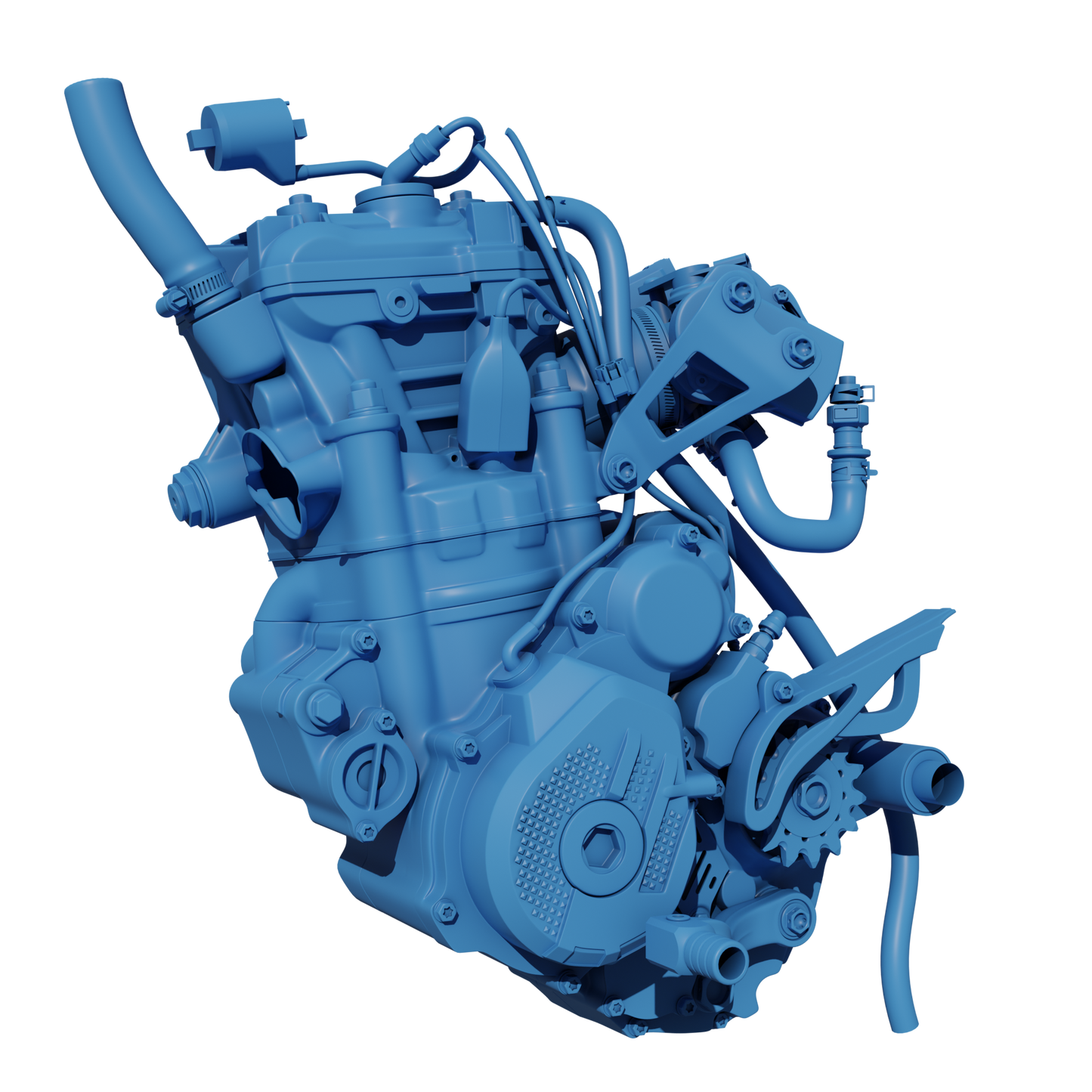 KTM SX250F 2017 ENGINE ASSEMBLY 3D MODEL (.OBJ AND .BLEND)