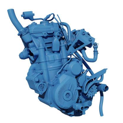 KTM SX250F 2017 ENGINE ASSEMBLY 3D MODEL (.OBJ AND .BLEND)