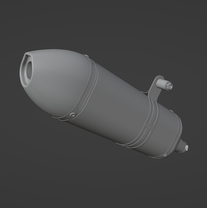 SCALVINI 2-STROKE EXHAUST 3D MODEL (.OBJ AND .BLEND)