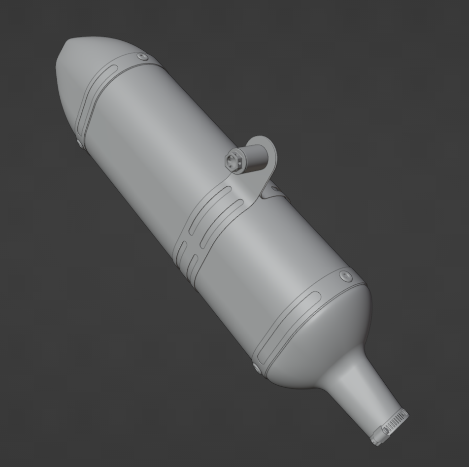 SCALVINI 2-STROKE EXHAUST 3D MODEL (.OBJ AND .BLEND)