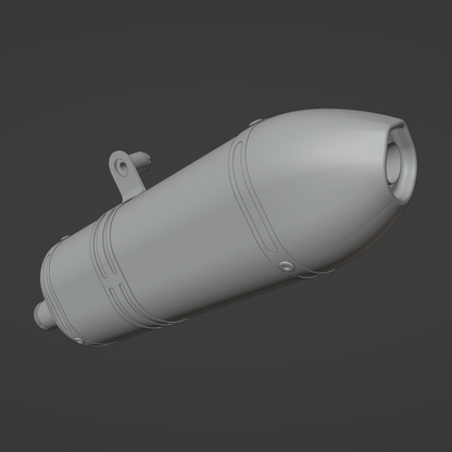 SCALVINI 2-STROKE EXHAUST 3D MODEL (.OBJ AND .BLEND)